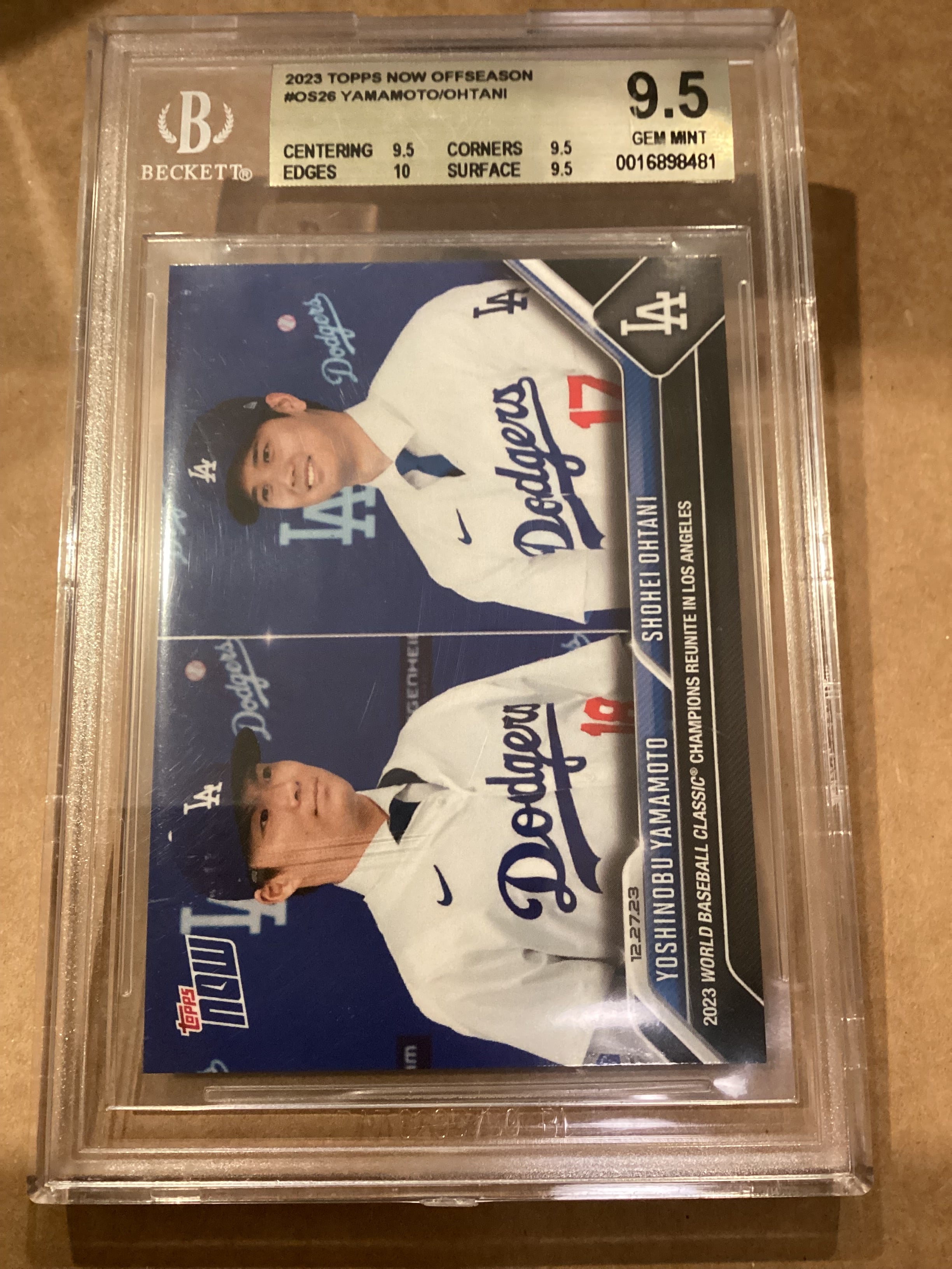 Ohtani/ Yamamoto 2023 TOPPS Beckett 9.5