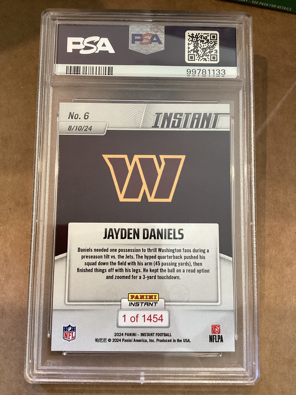 Jayden Daniels 2024 Panini instant NFL  PSA GM 10