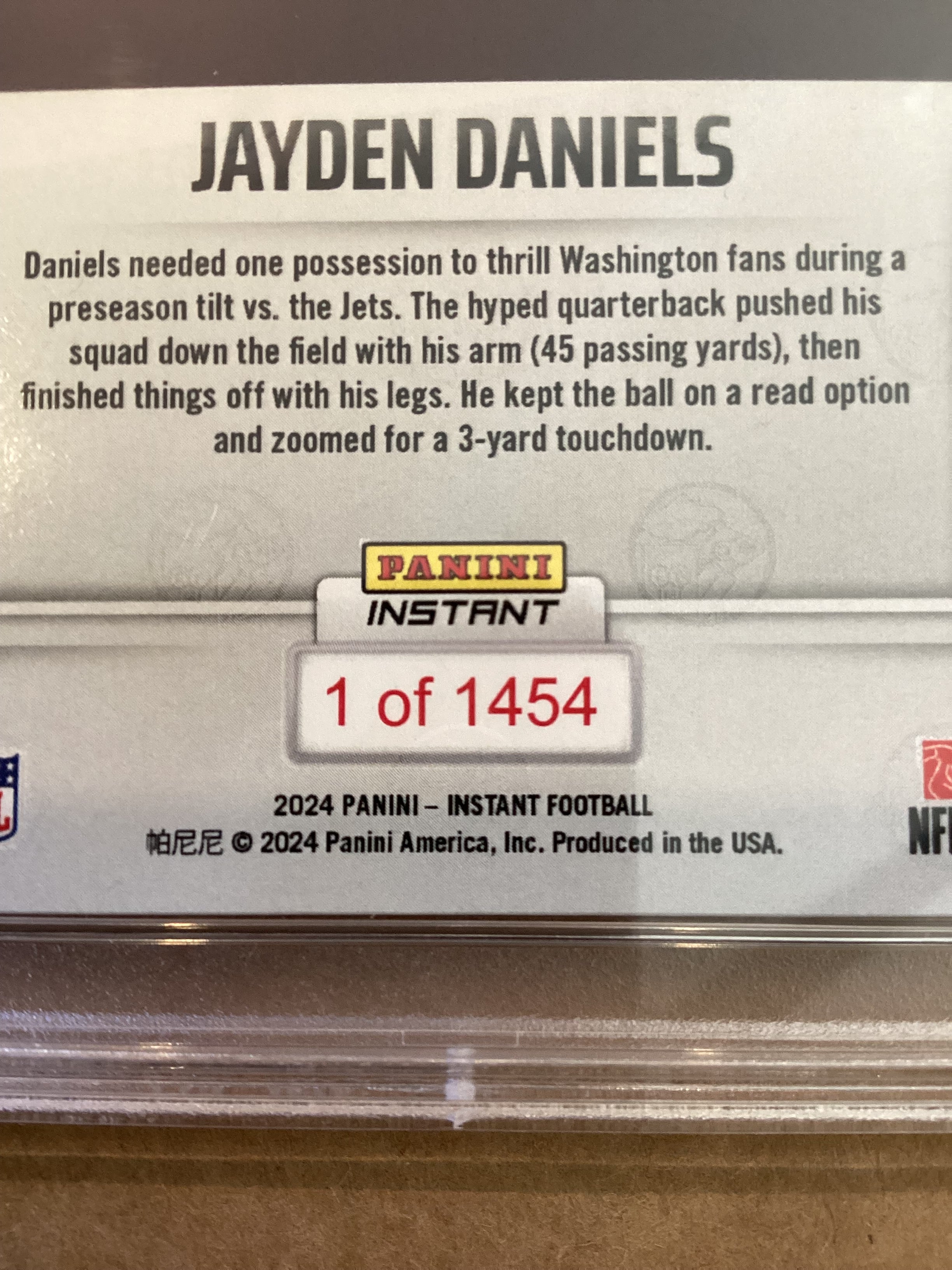Jayden Daniels 2024 Panini instant NFL  PSA GM 10
