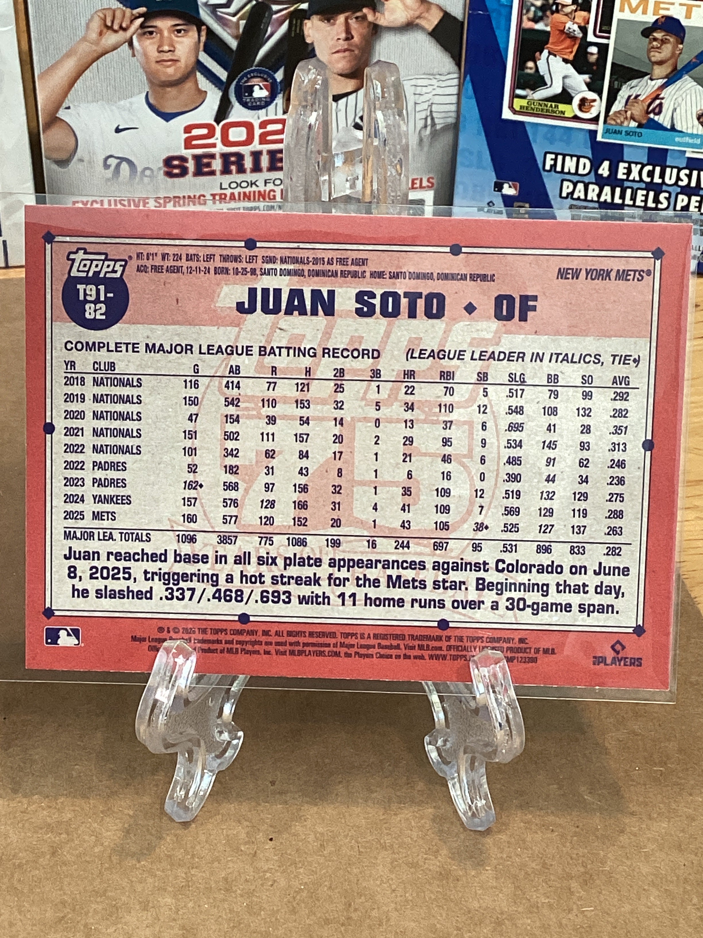 2026 Topps series 1 Juan Soto # T91-82 GM 10