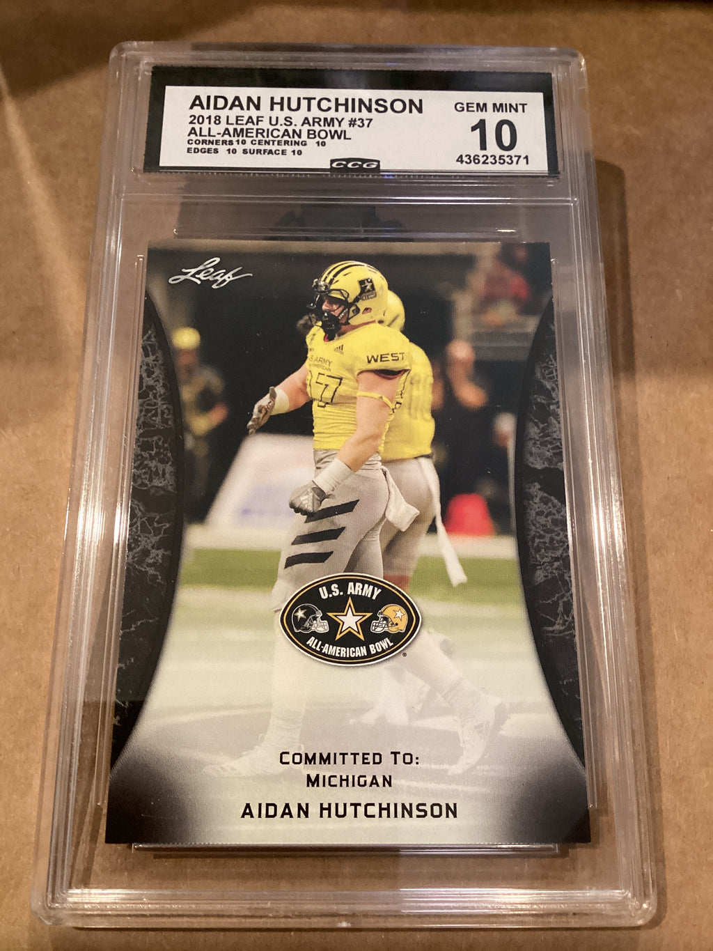 Aidan Hutchinson 2018 leaf US Army gem men 10