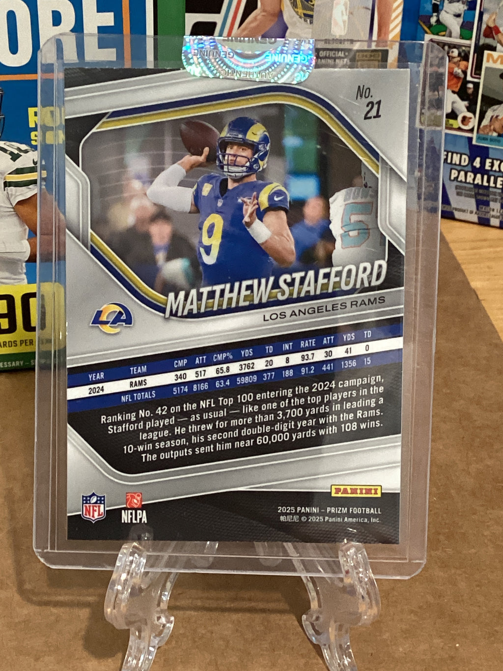 2025 NFL Matthew Stafford-Panini/Prism-Gem Mint