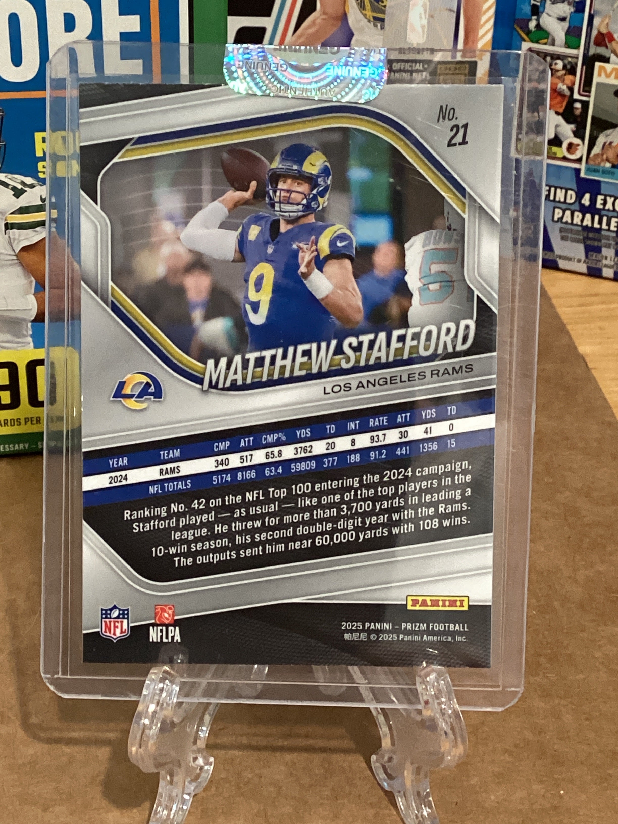 2025 NFL Matthew Stafford-Panini/Prism-Gem Mint