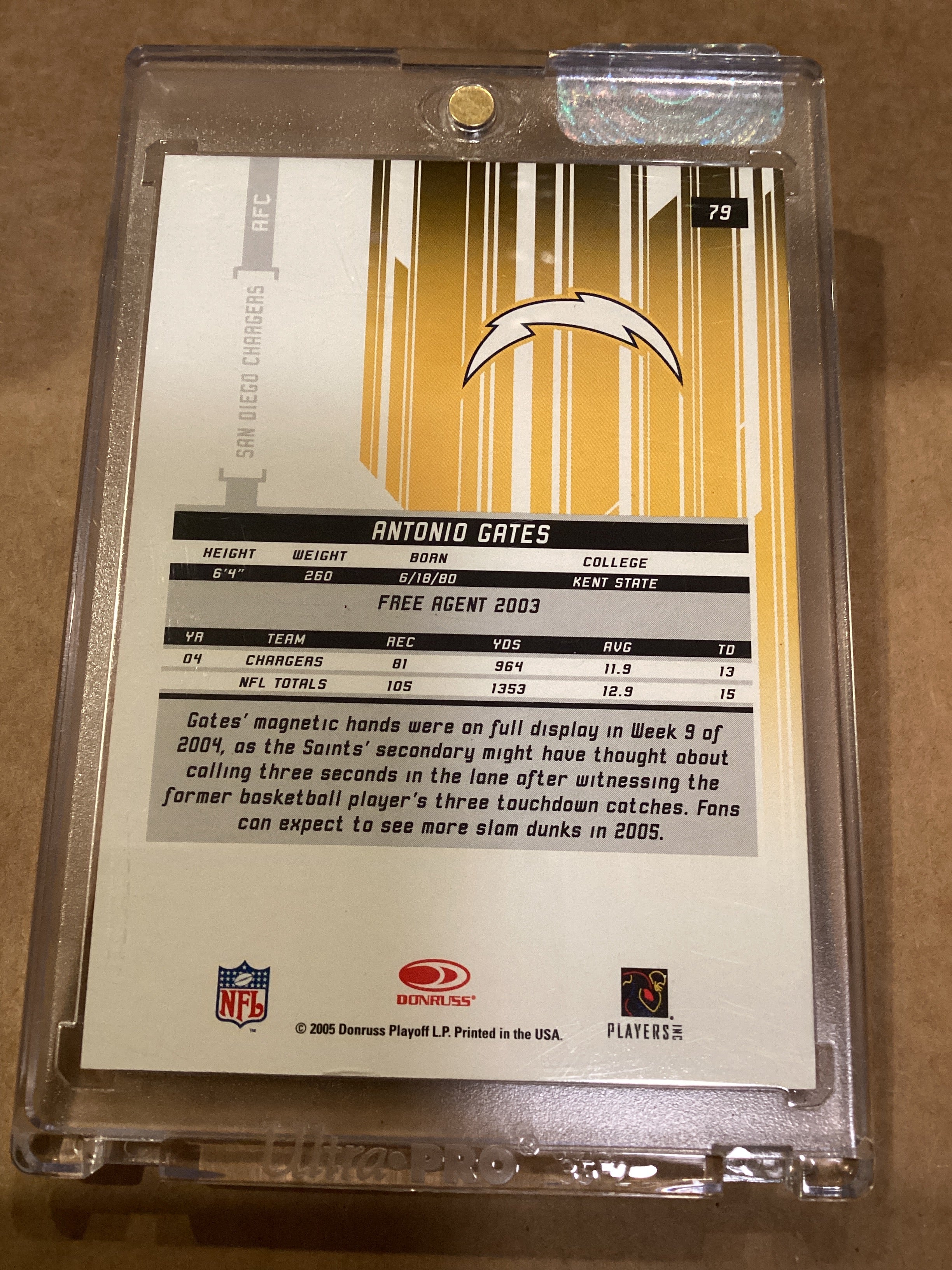 Antonio Gates Hall of Fame 2025, 2005 Rookie Card