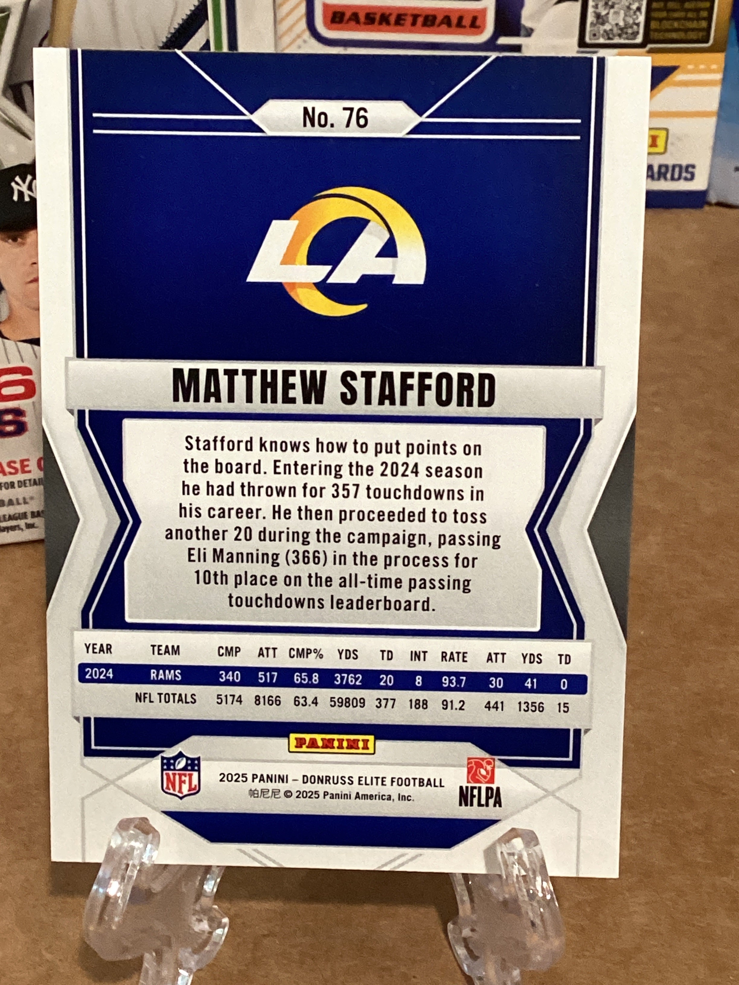 2025 NFL Matthew Stafford-Donruss Elite/Foil-Gem Mint