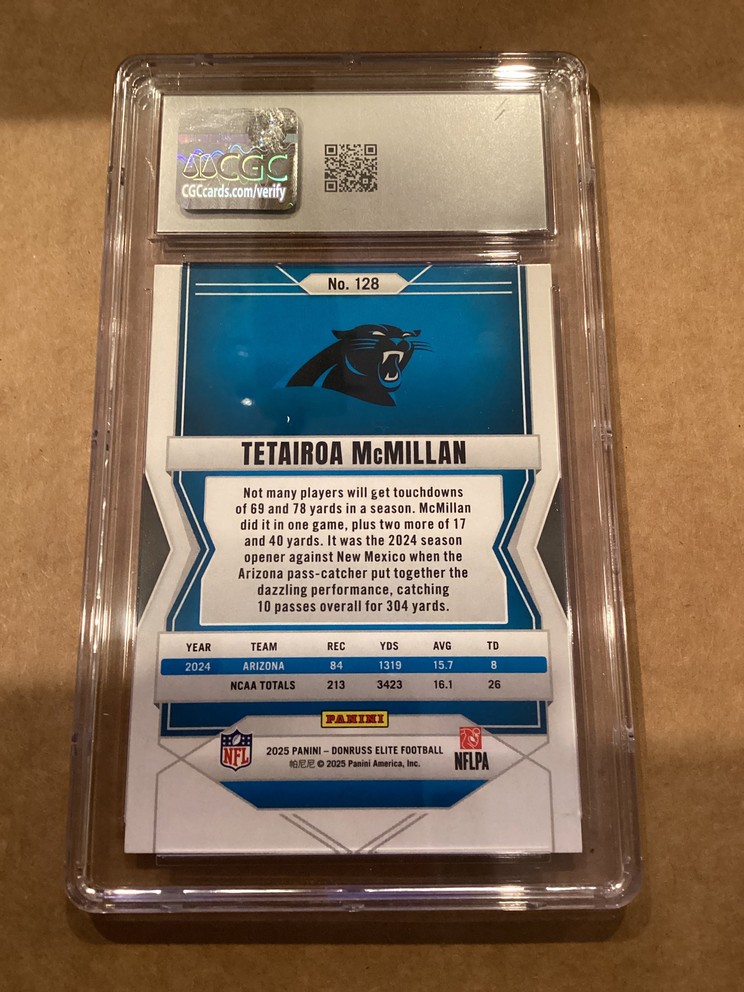 Tetairoa McMillan 2025 Panini Elite 9mint