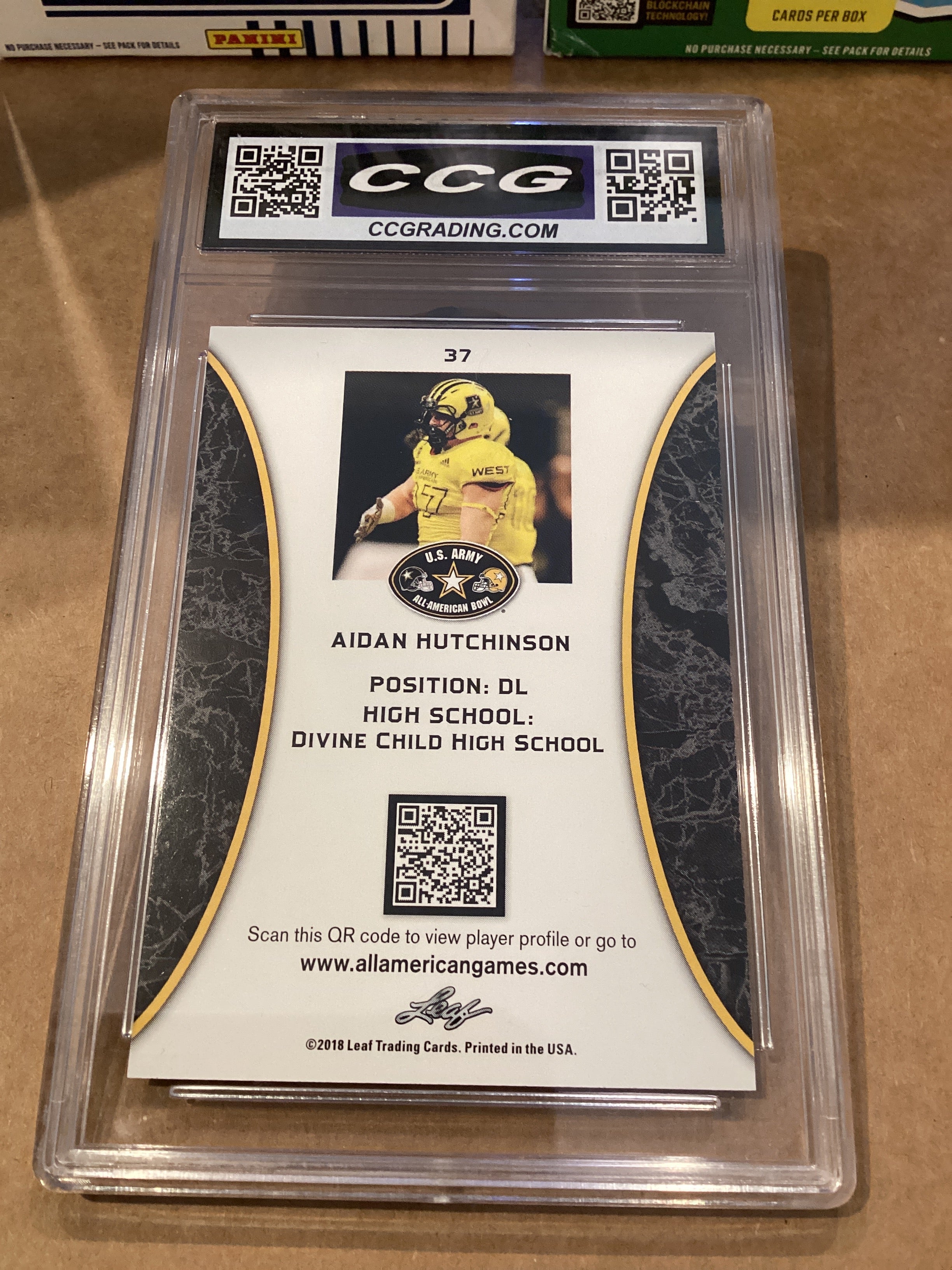 Aidan Hutchinson 2018 leaf US Army gem men 10