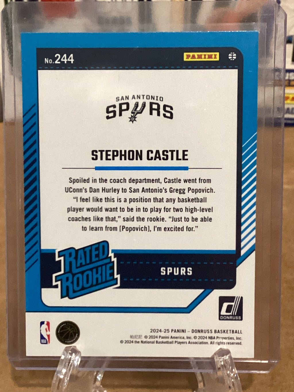 2024-25 NBA Stephon Castle-Donruss-Rated Rookie-Gem Mint