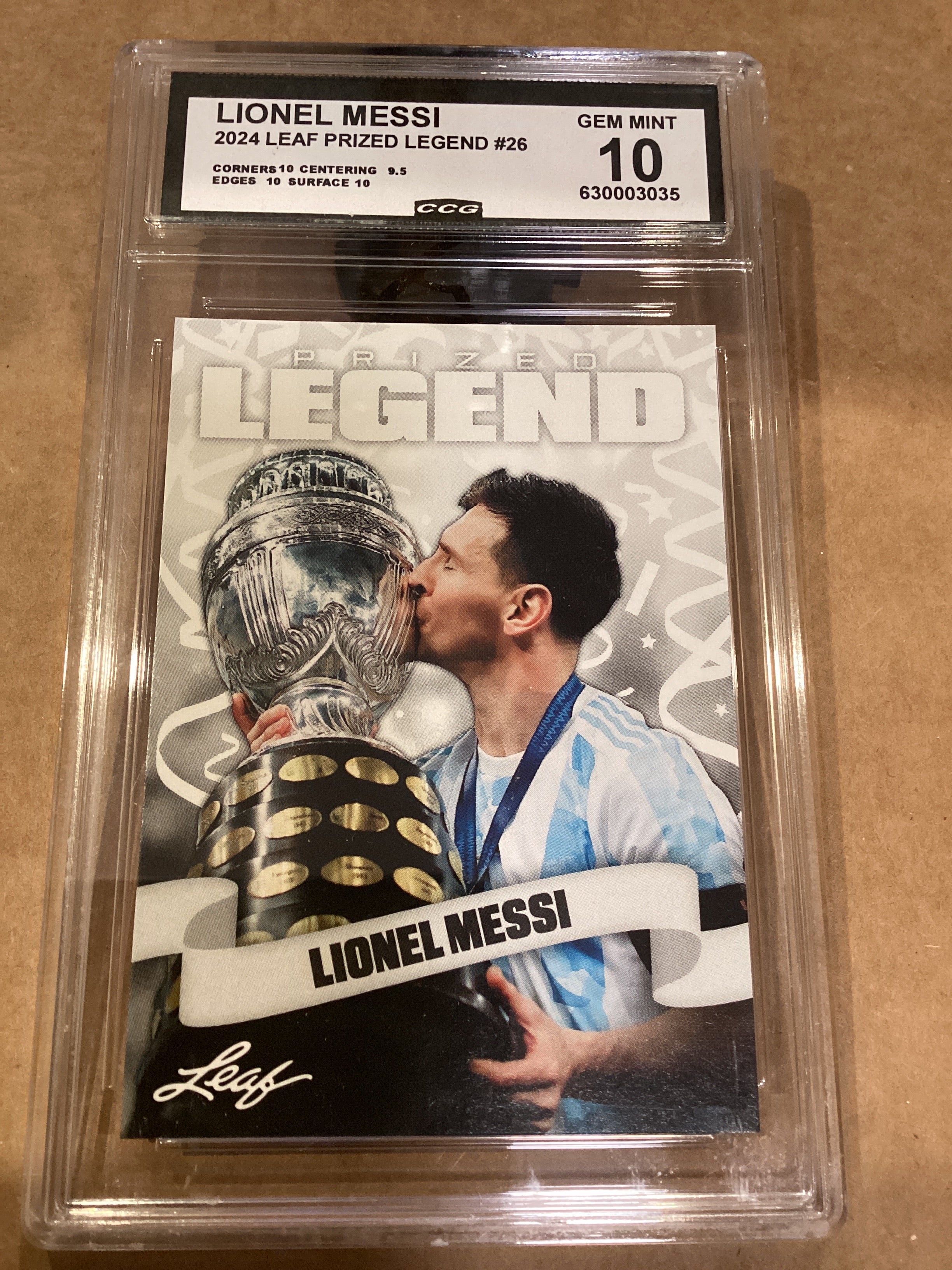 Lionel Messi 2024: Leaf Legends Graded 10 gem mint