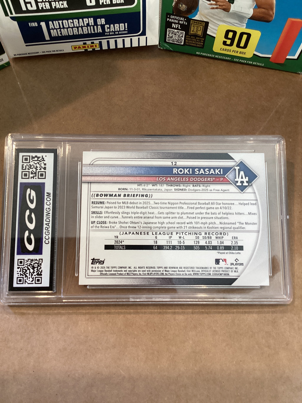 Roki Sasaki 2025 Bowman Rookie GM 10