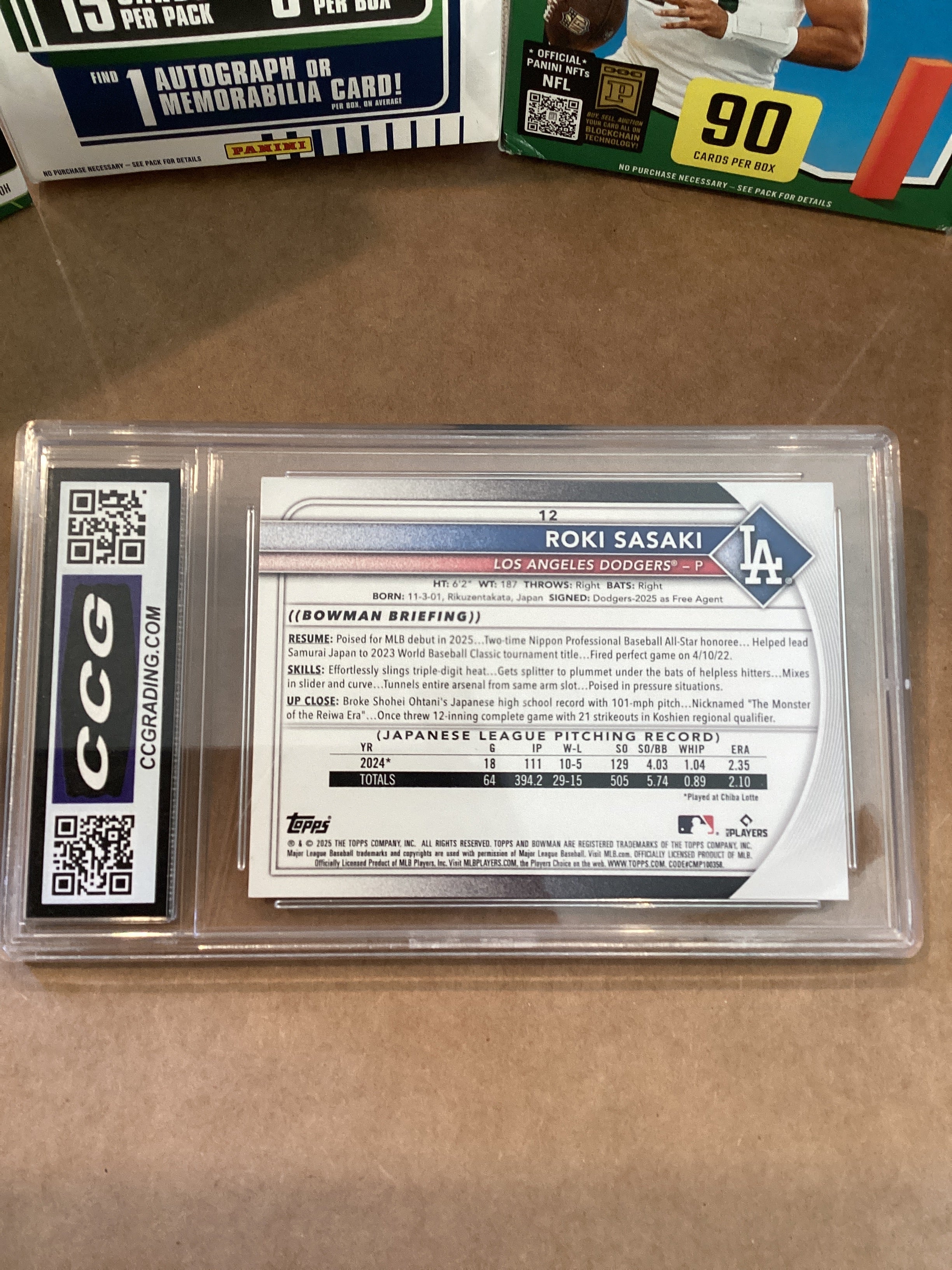 Roki Sasaki 2025 Bowman Rookie GM 10