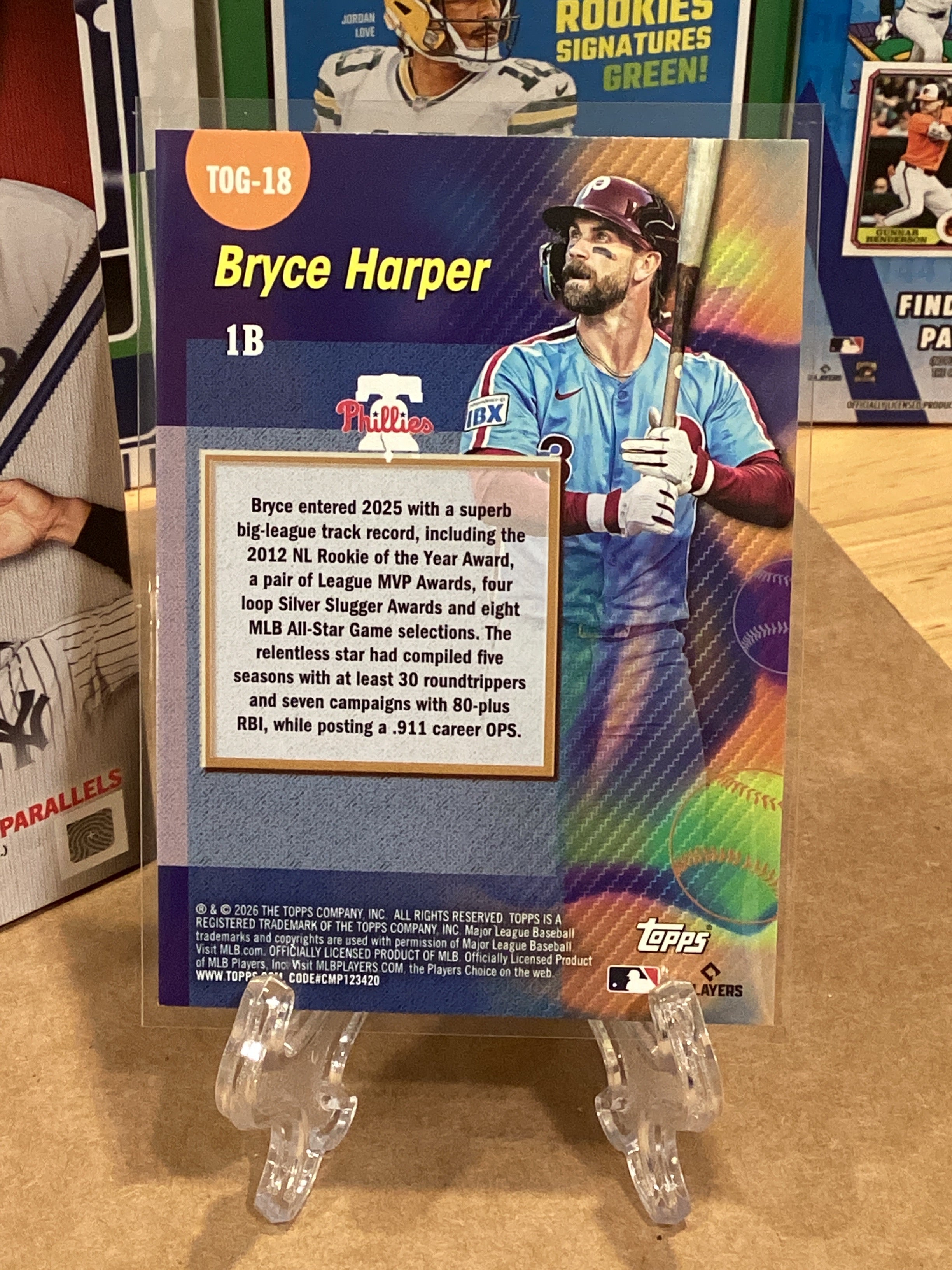 2026 Topps Series 1 Bryce Harper TOG-18 Refractor GM10