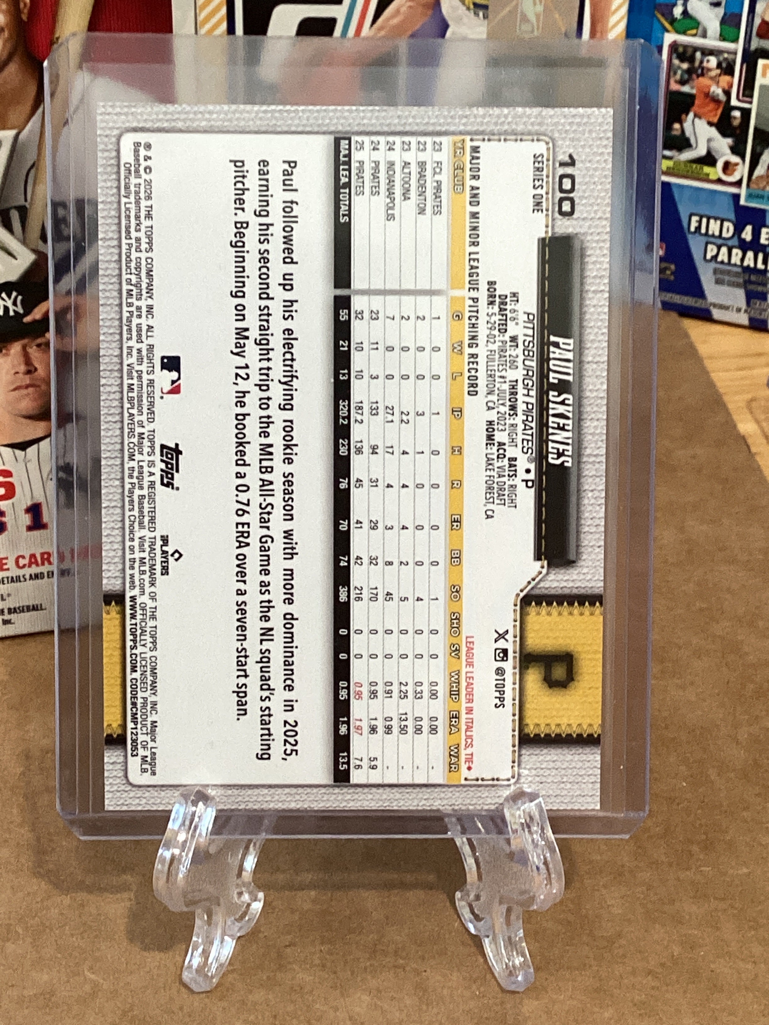 2026 MLB Paul Skenes-Topps/ser1- Base-Gem mint