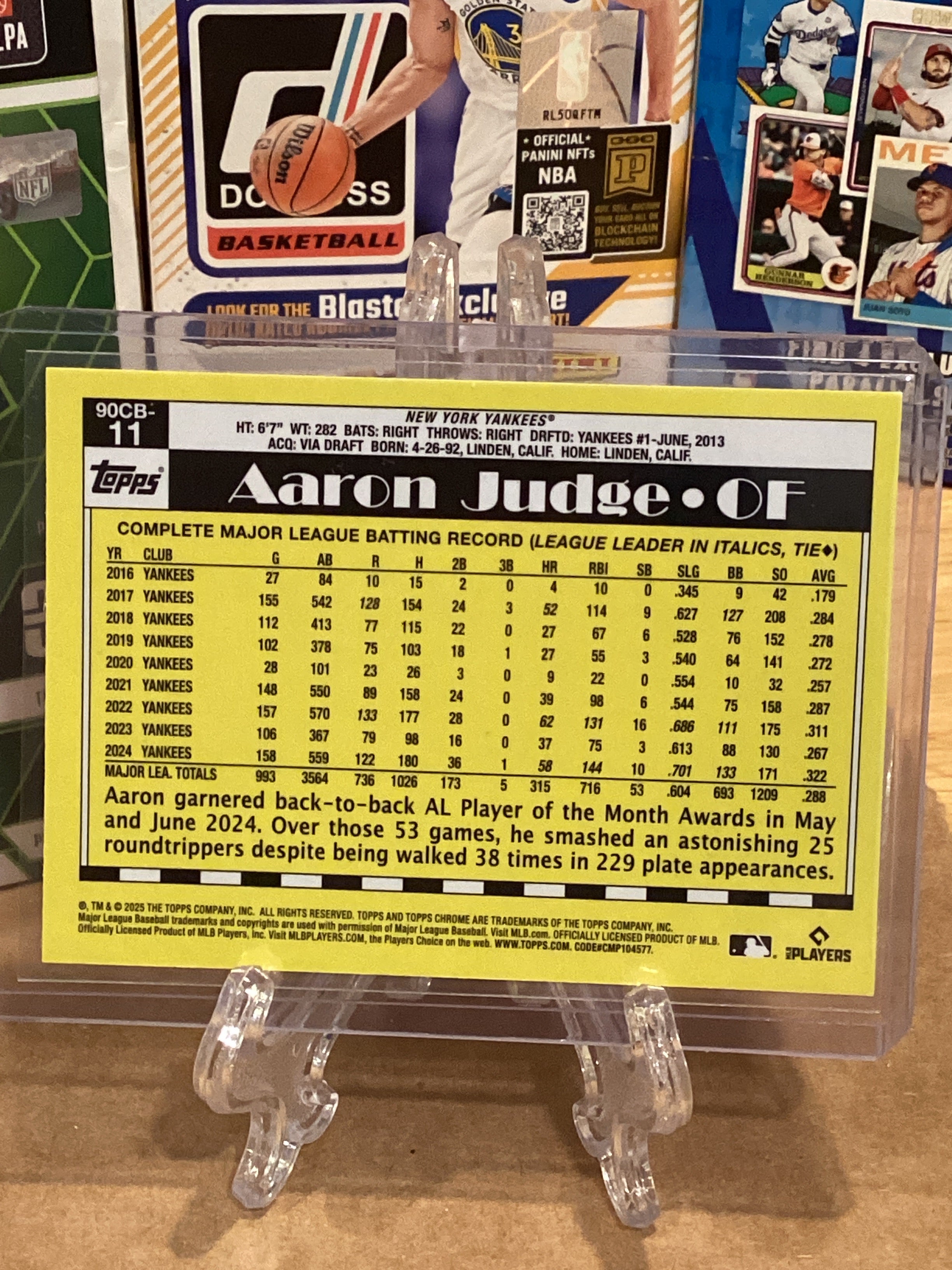 2025 MLB Topps Aaron Judge Red foil #90CB-11 gem mint 10