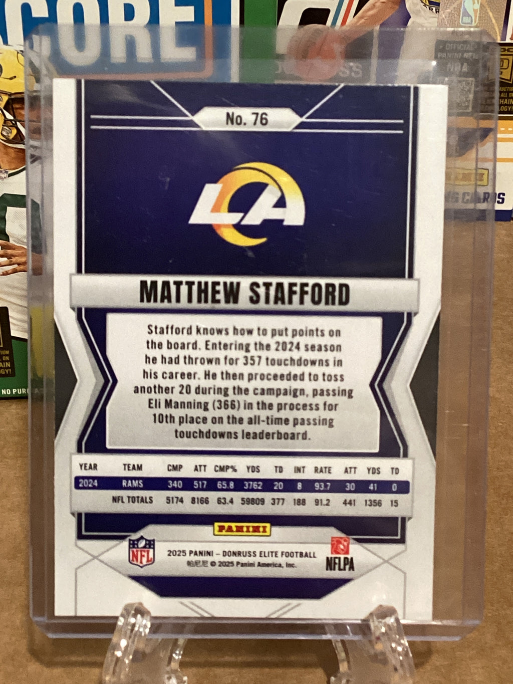 2025 NFL Matthew Stafford-Donruss/Elite/Foil-Gem mint