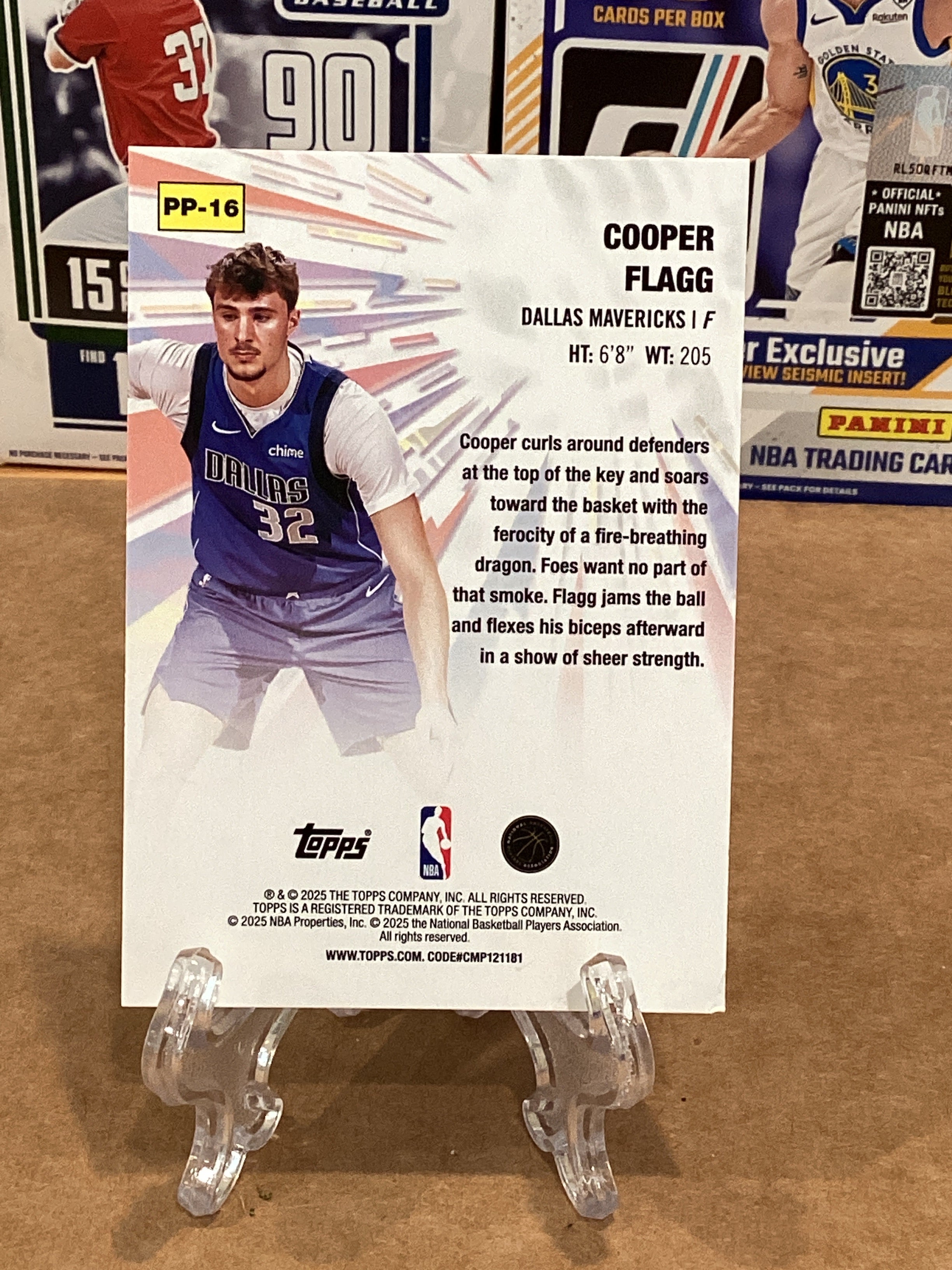 2025 NBA Cooper Flagg Rookie Topps chrome #PP-16; mint 9