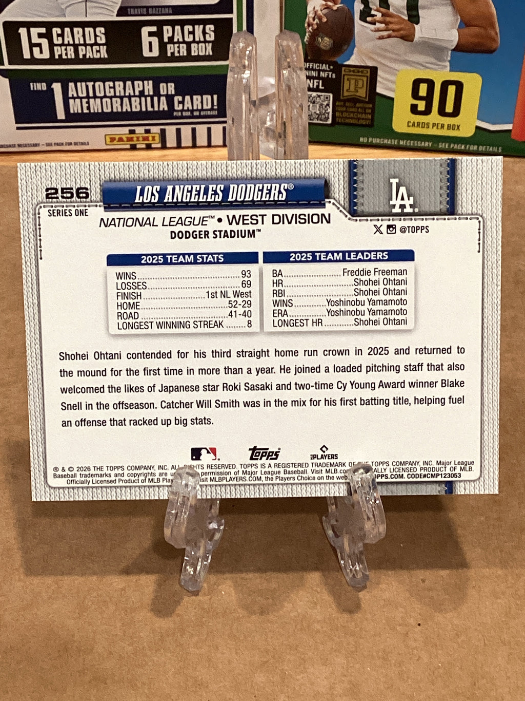 2026 Topps Series 1, LA Dodgers team card, Ungraded