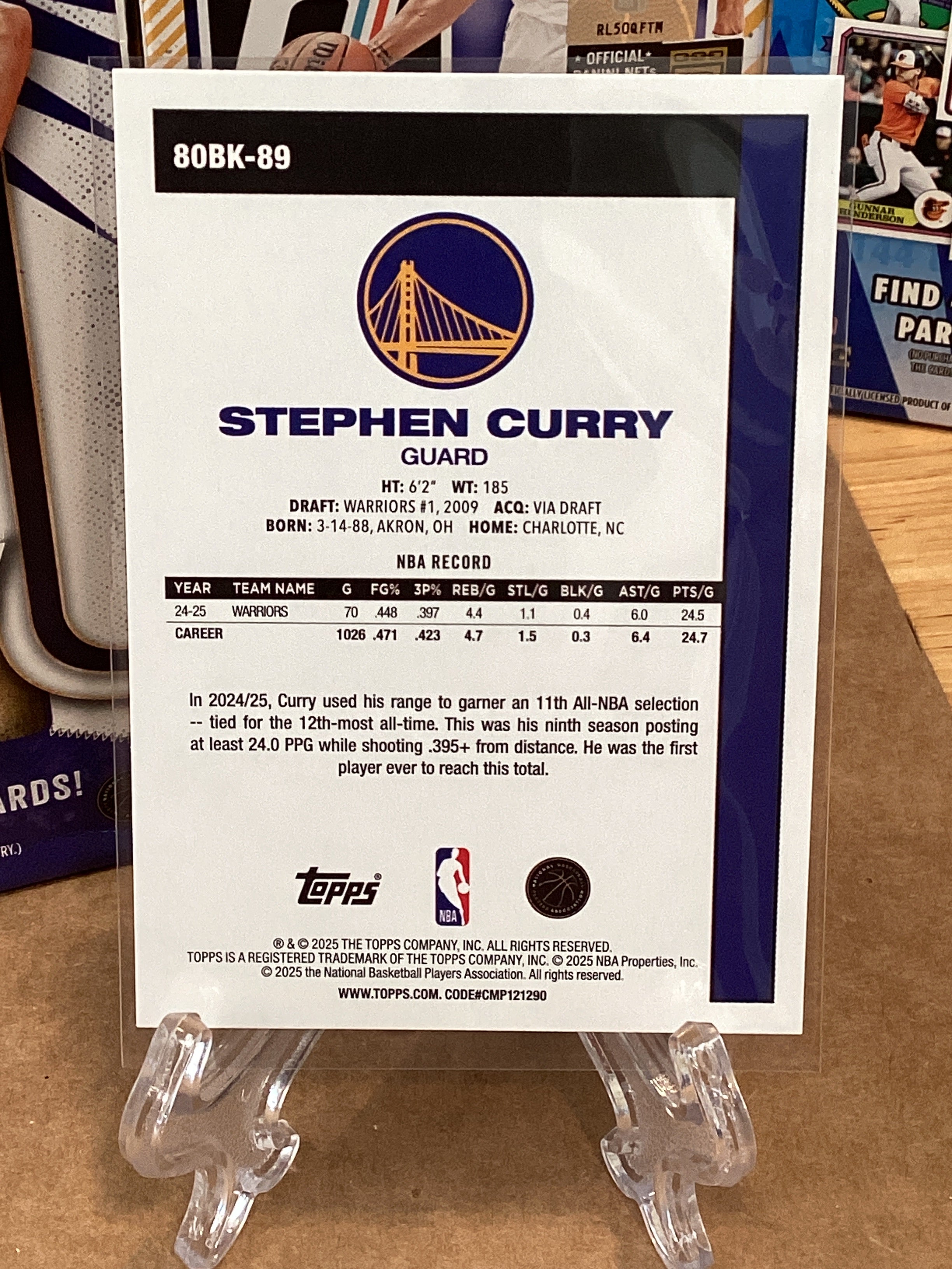 2025-26 Topps Steph Curry Silver 80BK-89 GM-10