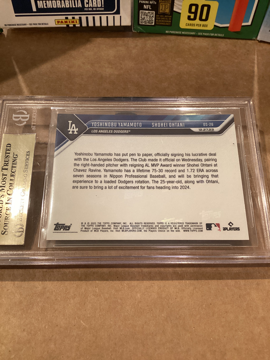 Ohtani/ Yamamoto 2023 TOPPS Beckett 9.5