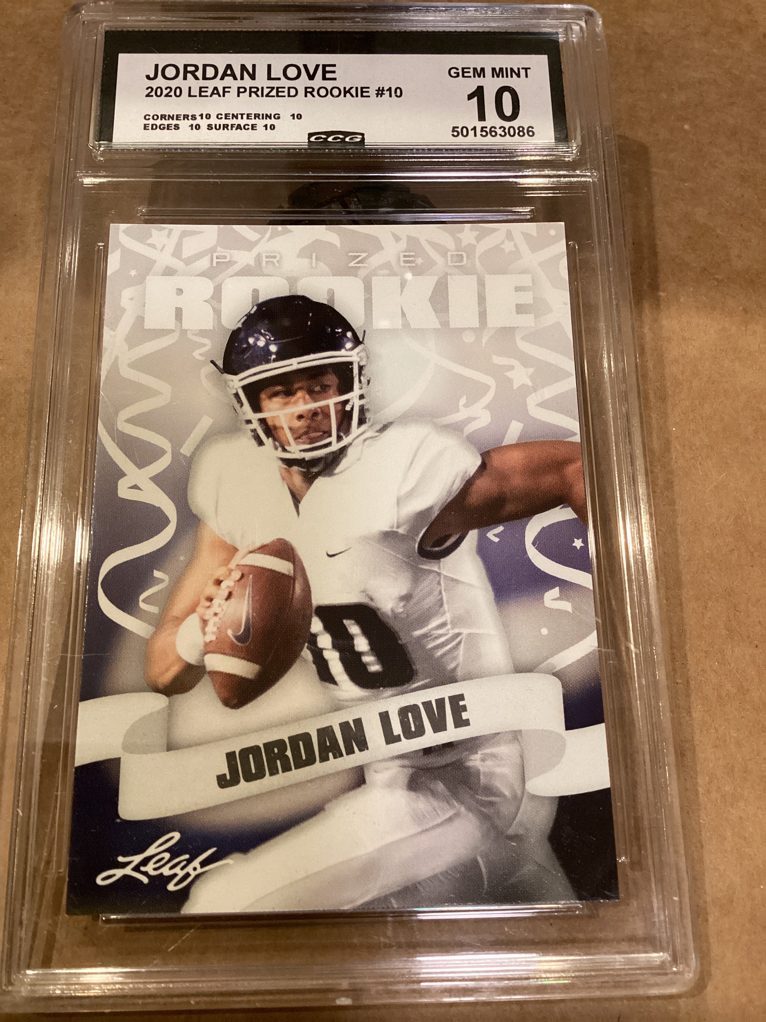 Jordan Love 2020 Rookie graded 10 Gem mint