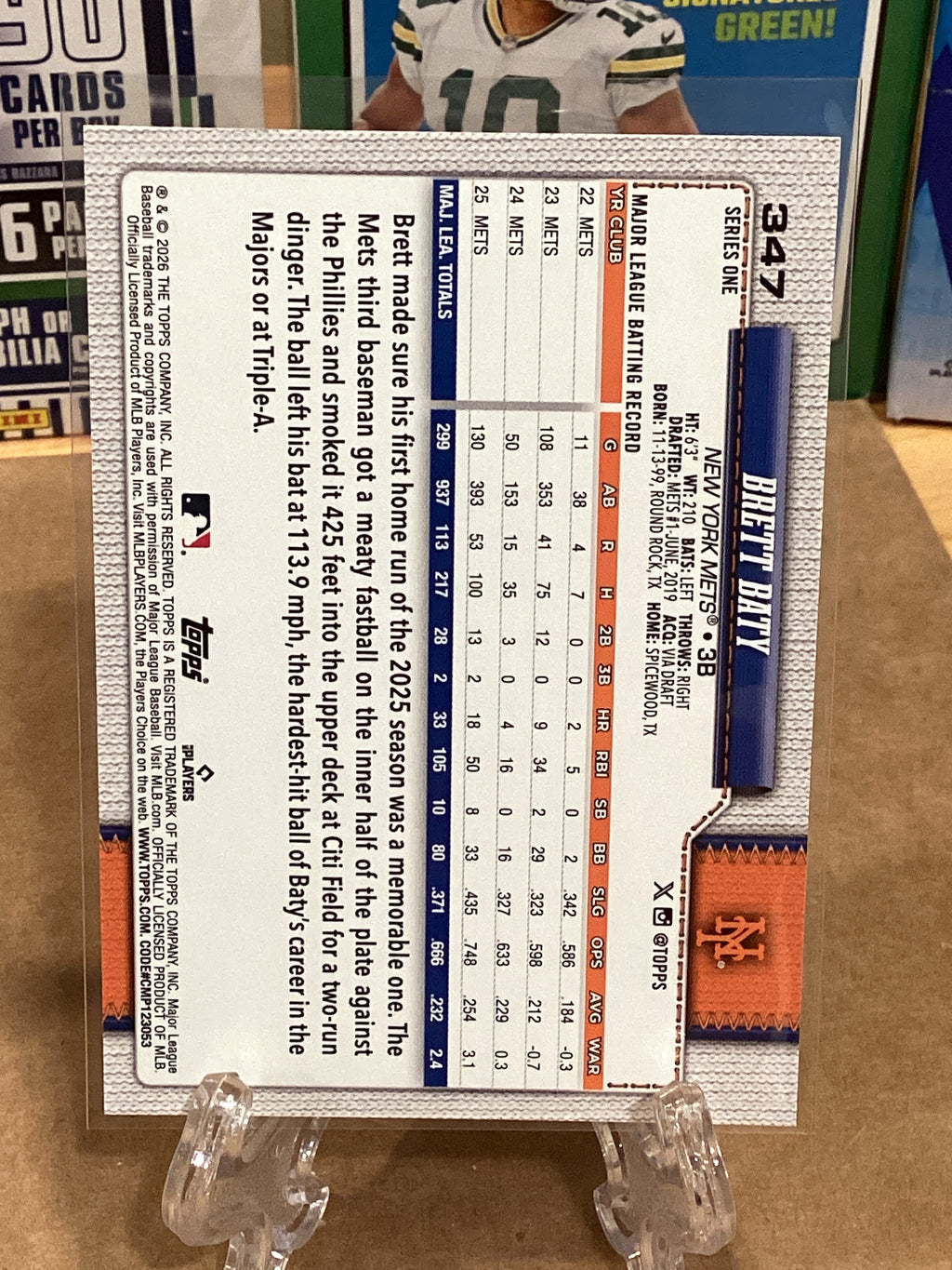 2026 Topps Series 1 Brett Baty Base GM10