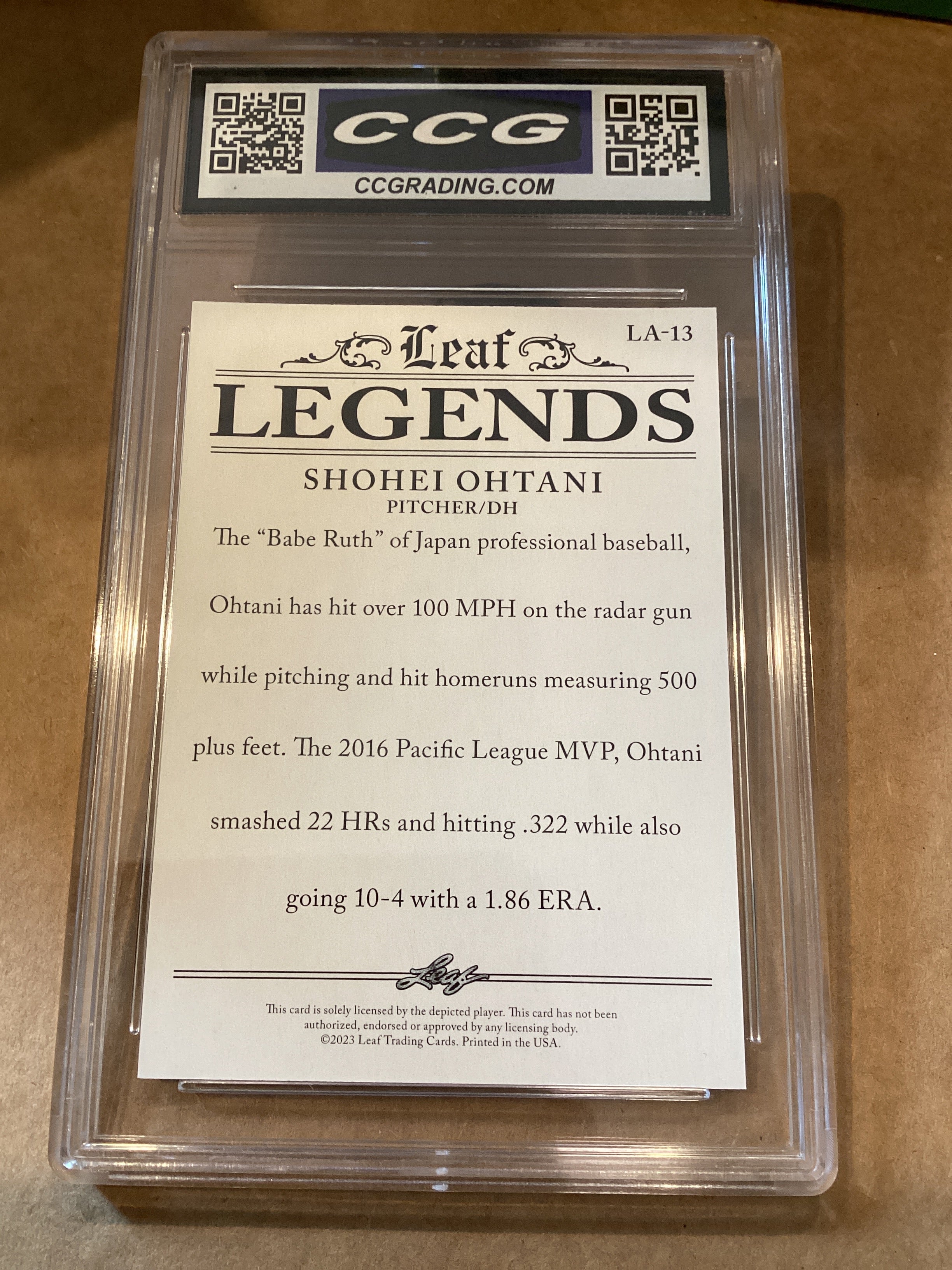 Shohei Ohtani 2023 leaf legends GM 10