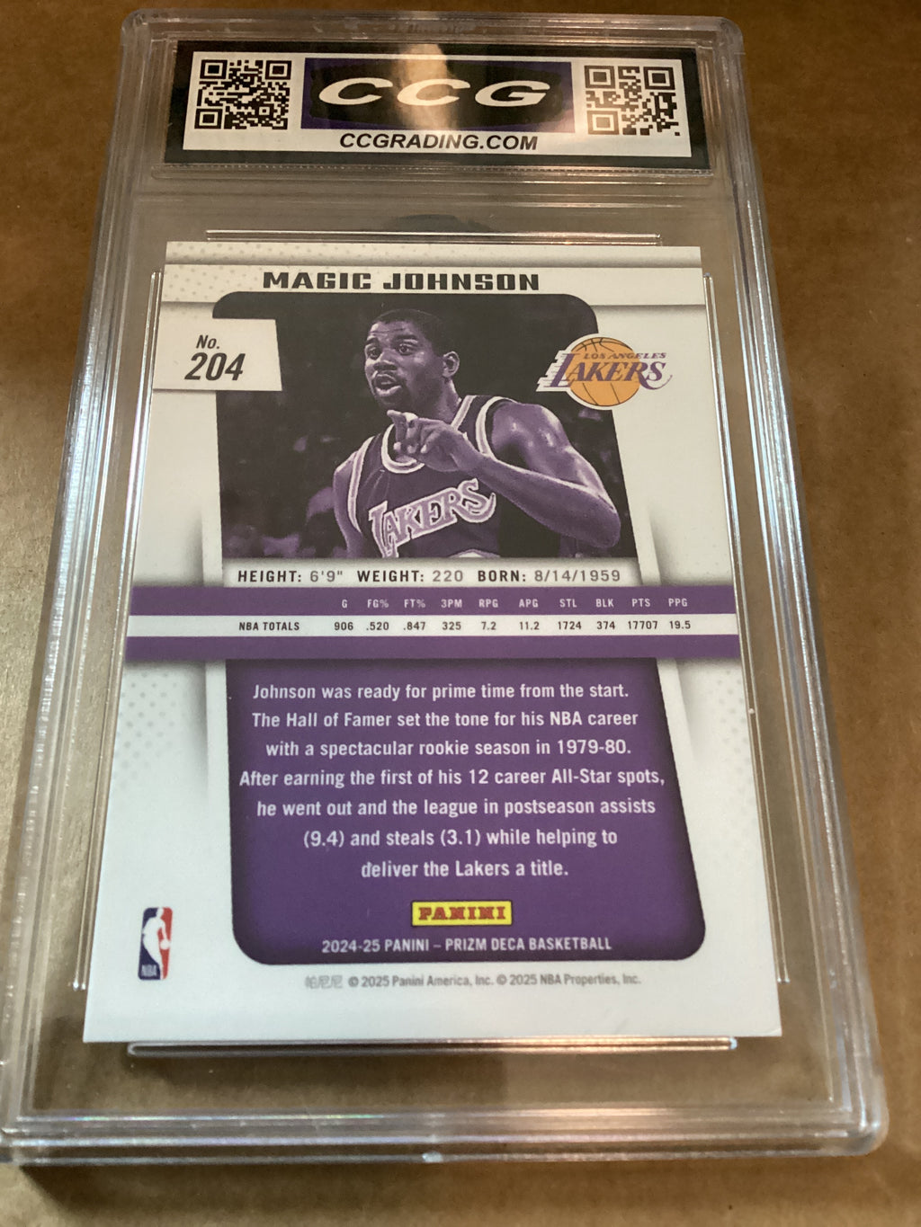 Magic Johnson 2024-25 panini Legends Gem Mint 10