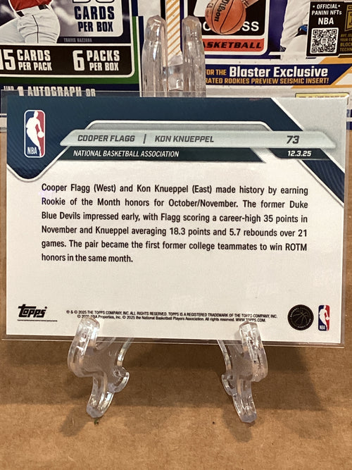 2025 NBA Duo Cooper Flagg/ Kon Knueppel Topps Now #73 GM-10