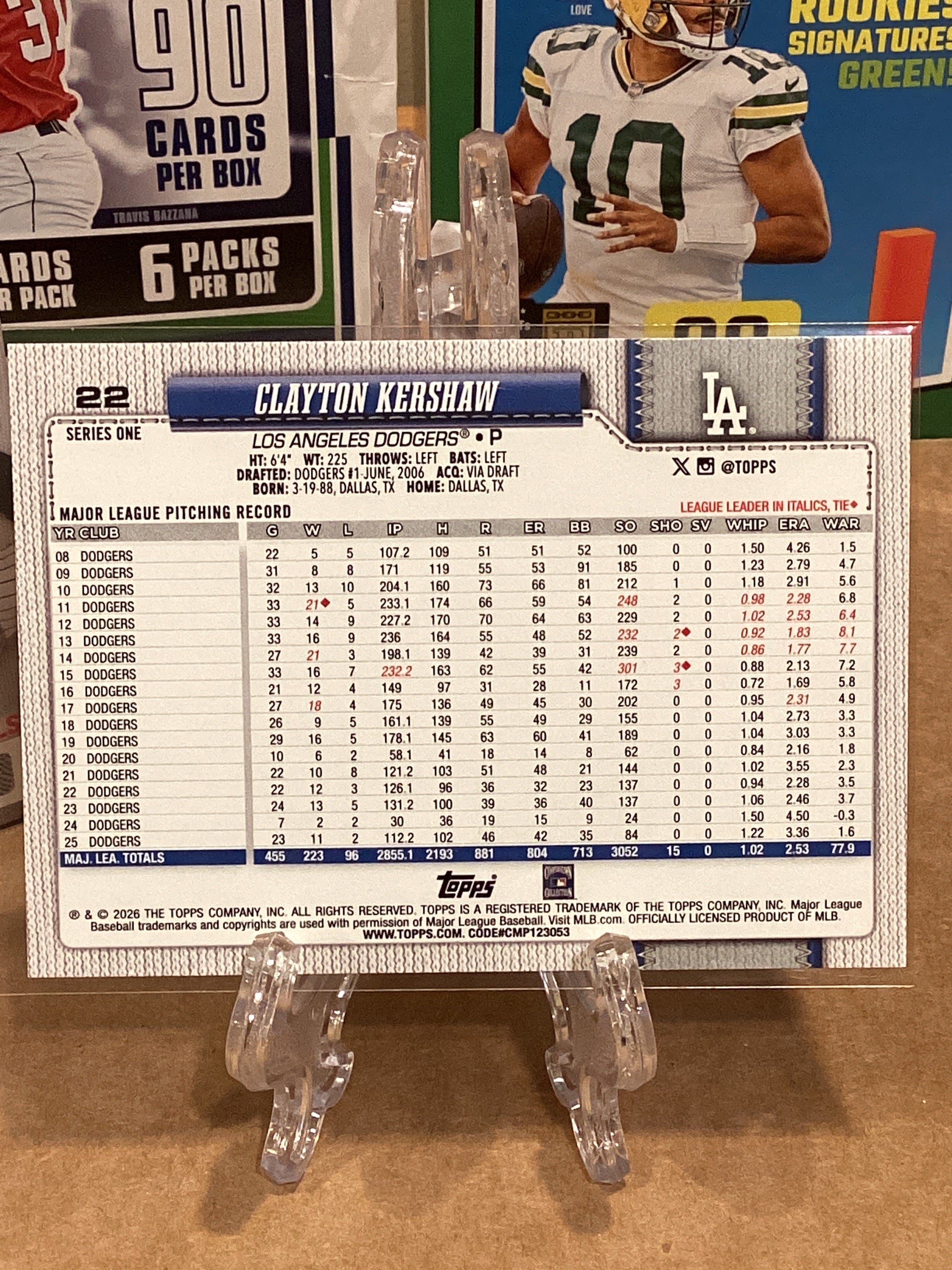 2026 Topps Series 1 Clayton Kershaw base Ungraded GM10