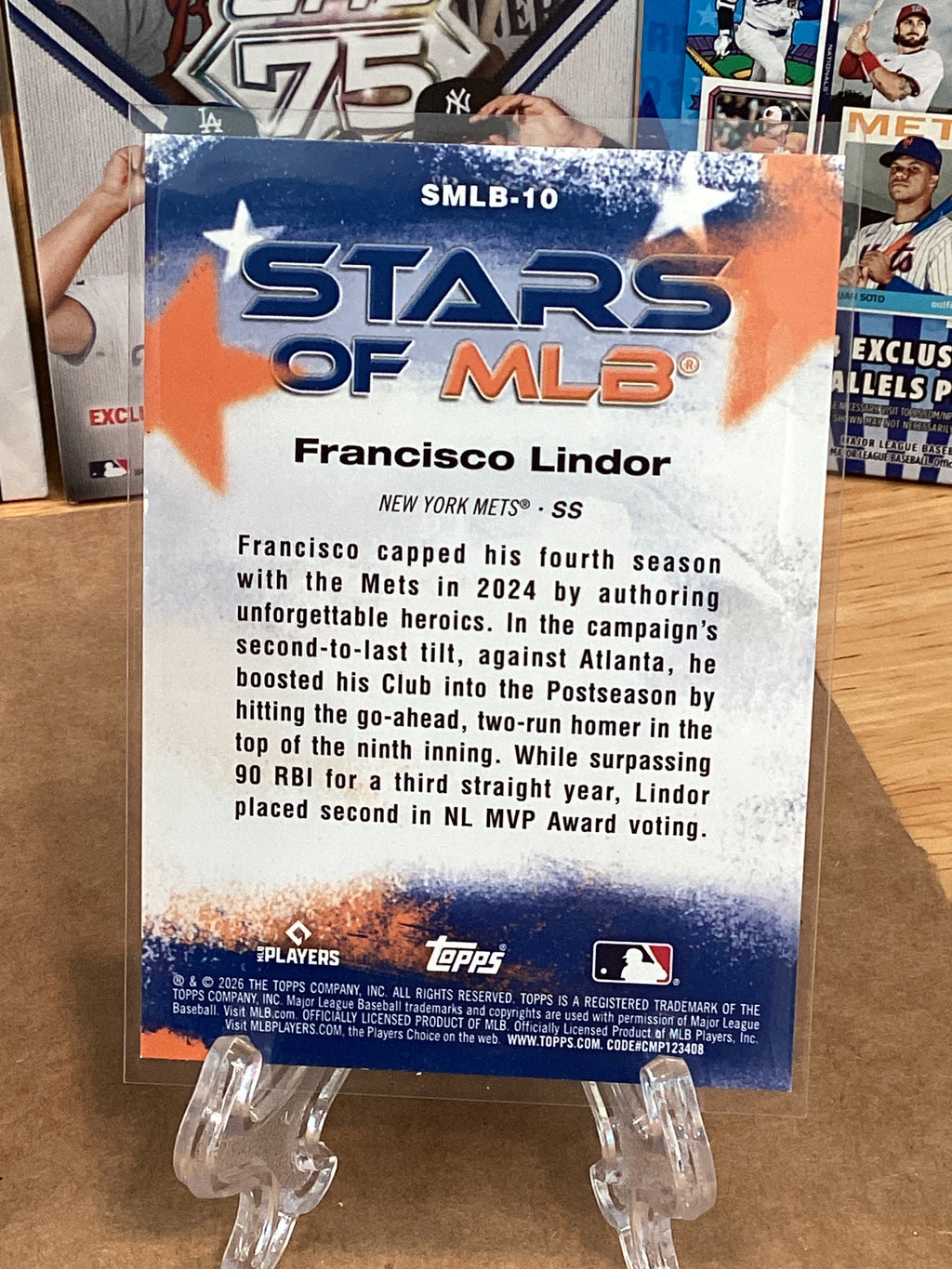 2026 Topps series 1 Fransico Lindor SLMB-10 GM 10
