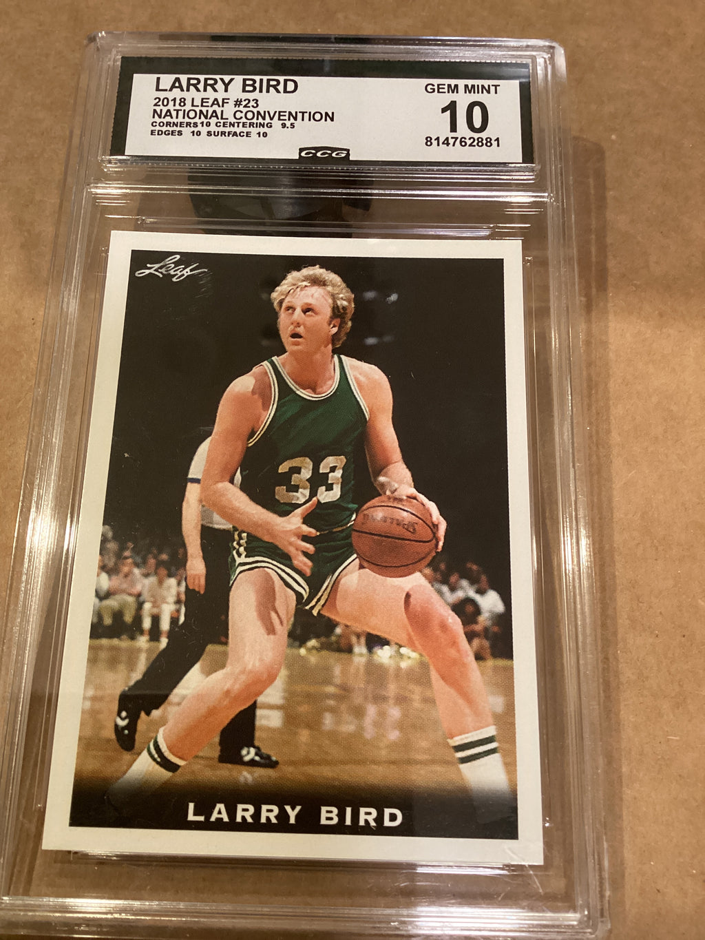 Larry Bird Celtics, 2018 leaf graded gem mint 10